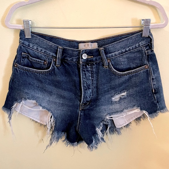 Free People Loving Good Vibrations Cutoff Denim Shorts - Picture 4 of 5